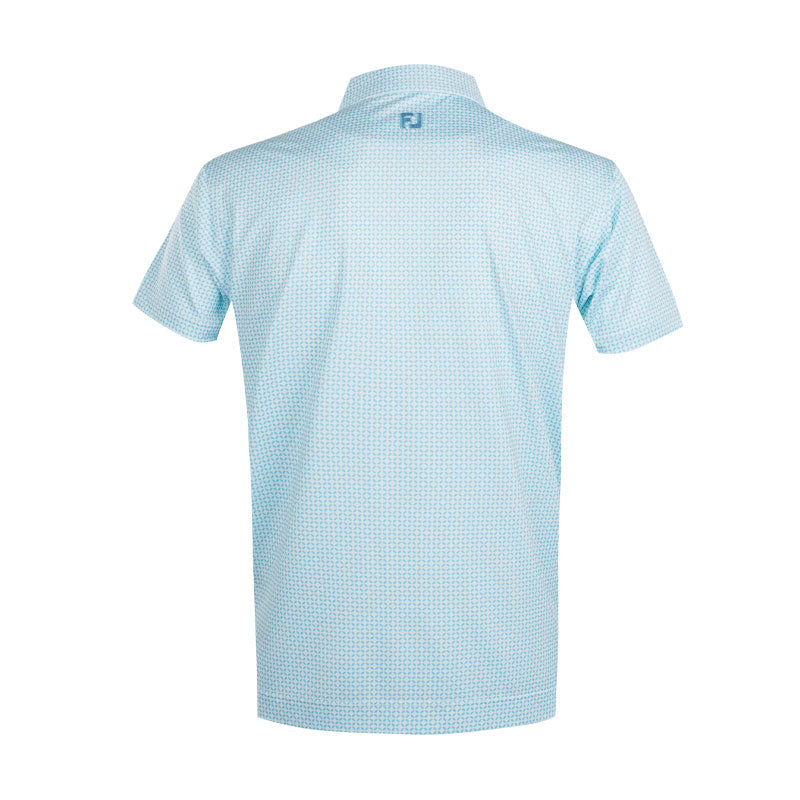 FOOTJOY Ellipse Print Lisle Men's Polo (White/Blue)