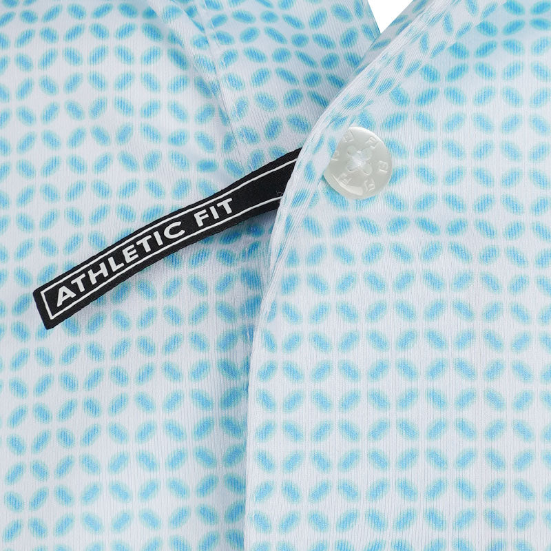 FOOTJOY Ellipse Print Lisle Men's Polo (White/Blue)