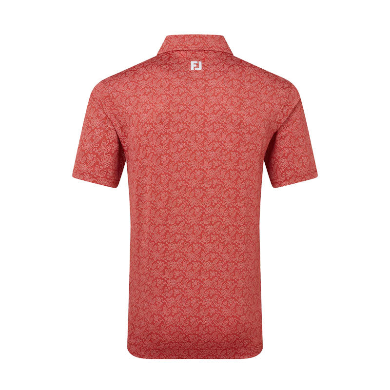 FOOTJOY Wingtip Floral Lisle Men's Polo (Red)