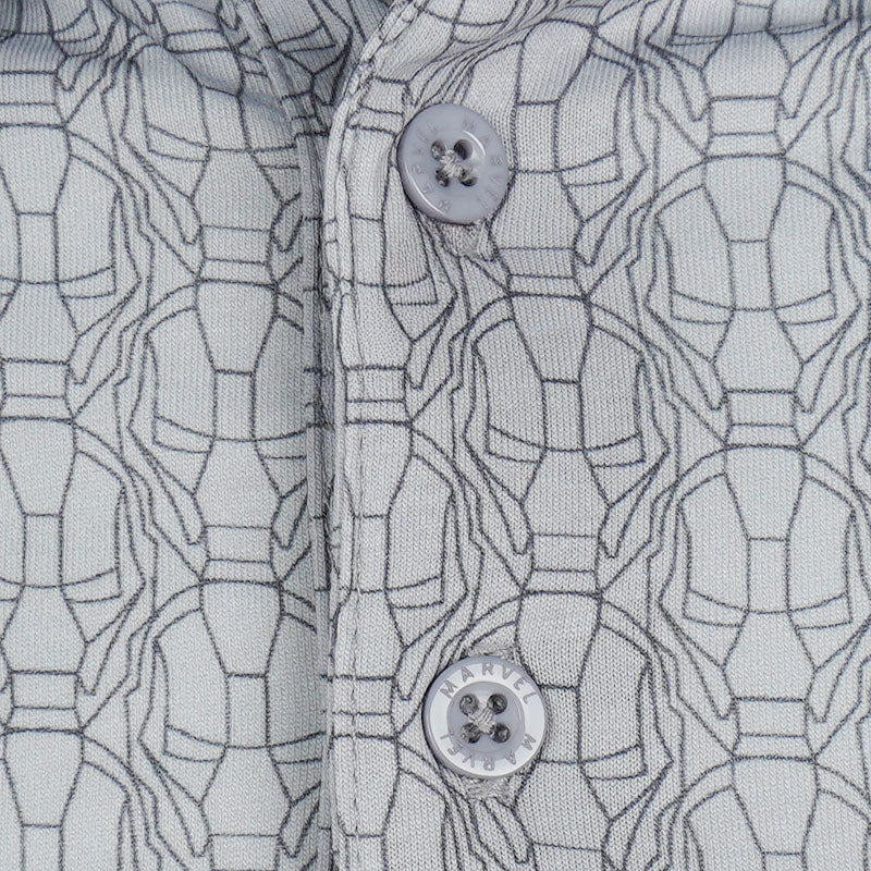 DISNEY Iron Man Full Print Men's Polo (Grey)