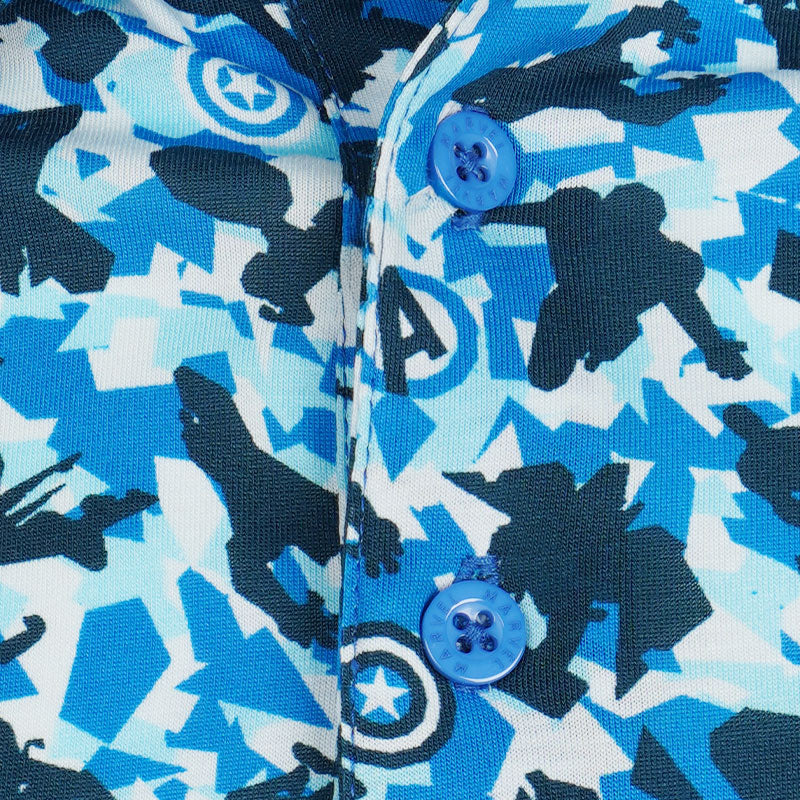 DISNEY Avengers Print Men's Polo (Multi Blue)