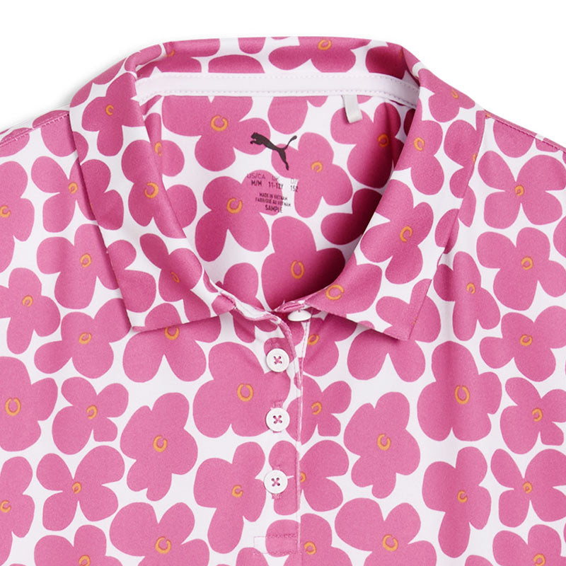 PUMA CLOUDSPUN Floral Girl's Polo (Orange)