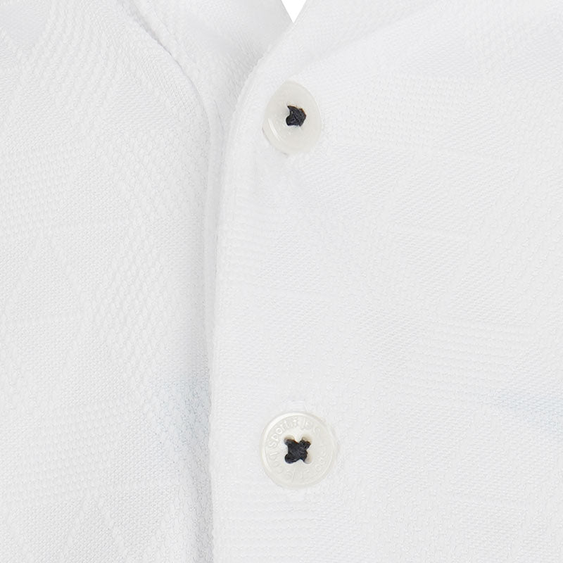 LE COQ SPORTIF GOLF Triangle Jacquard Men's Polo (White)