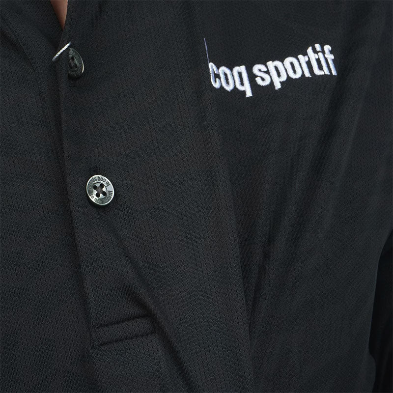 LE COQ SPORTIF GOLF Stretch Marine Parasol Jacquard Men's Polo (Black)