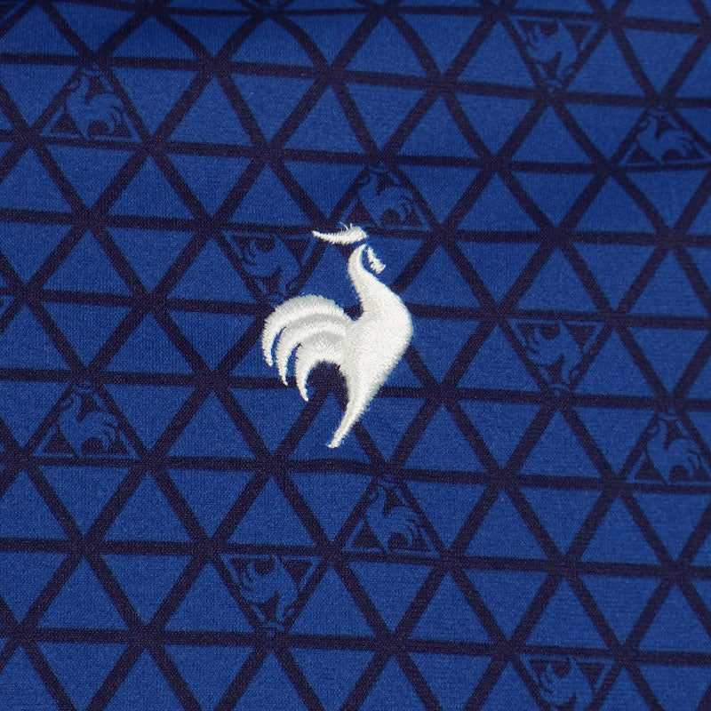 LE COQ SPORTIF GOLF Checkered Pattern Men's Polo (Blue)