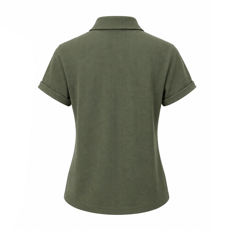 LE COQ SPORTIF GOLF Soccer Stripe Women's Polo (Khaki)