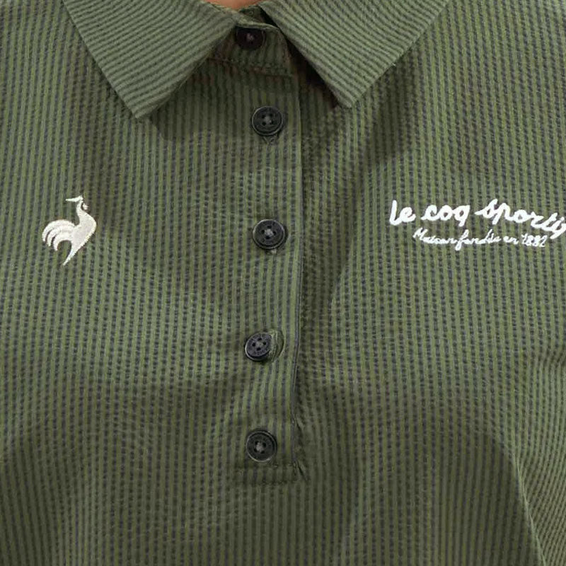 LE COQ SPORTIF GOLF Soccer Stripe Women's Polo (Khaki)
