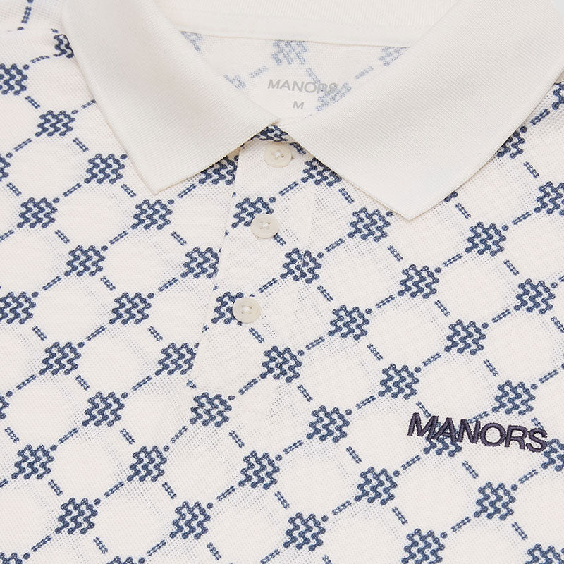 MANORS G.O.A.T Pique Monogram Men's Polo (Cream)