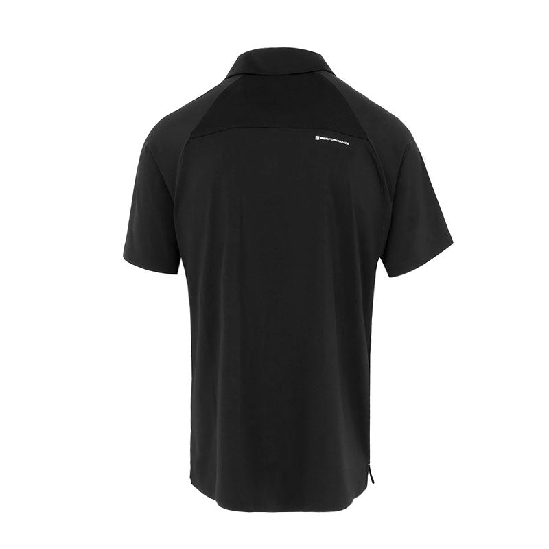 MALBON GOLF Performance Zip Raglan Men's Polo (Black)