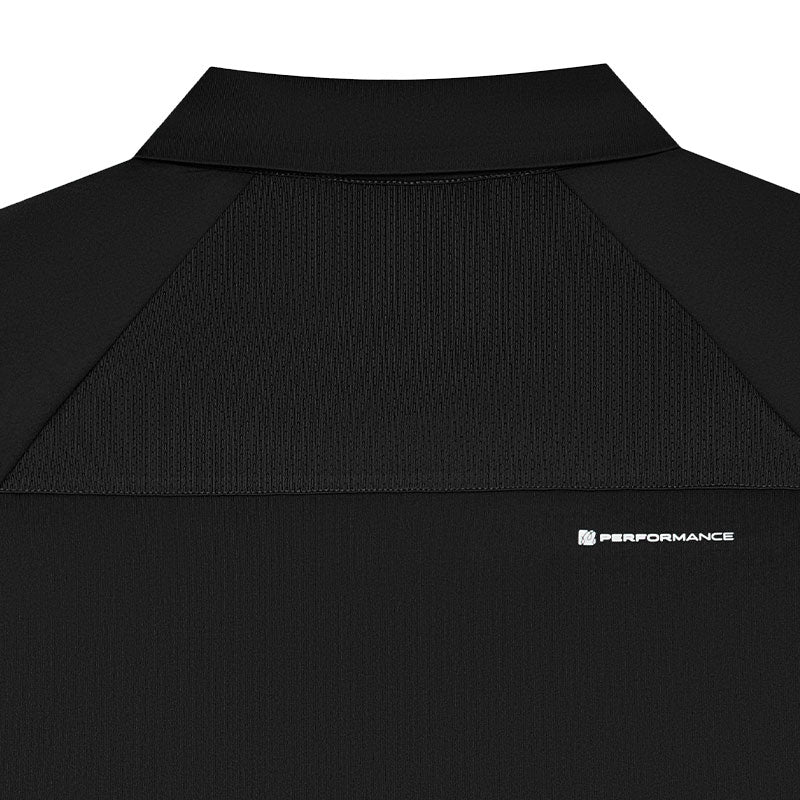 MALBON GOLF Performance Zip Raglan Men's Polo (Black)