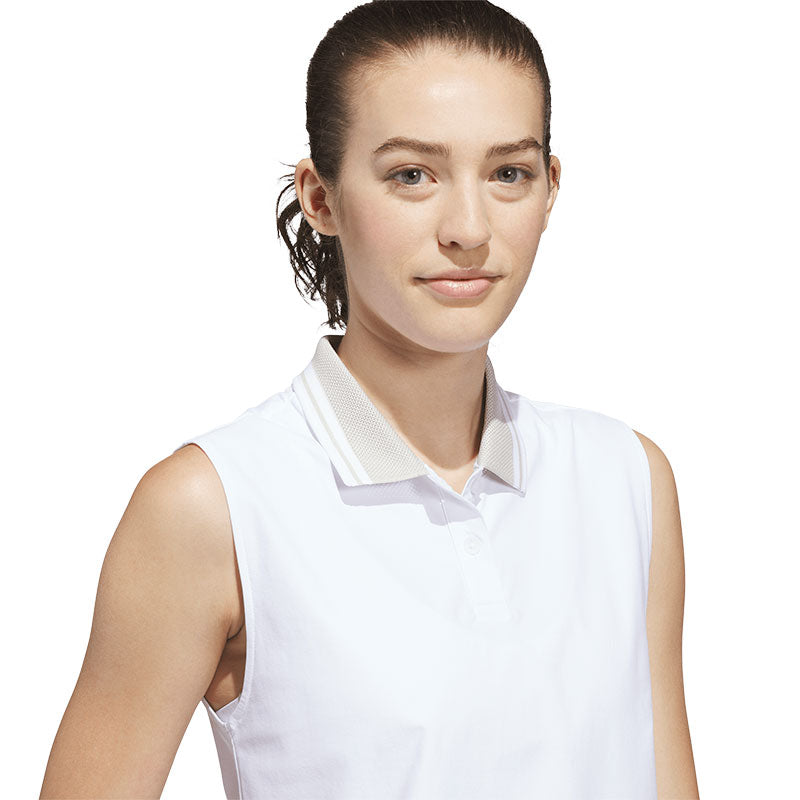 ADIDAS Beyond Twistknit Women's Sleeveless Polo (White)