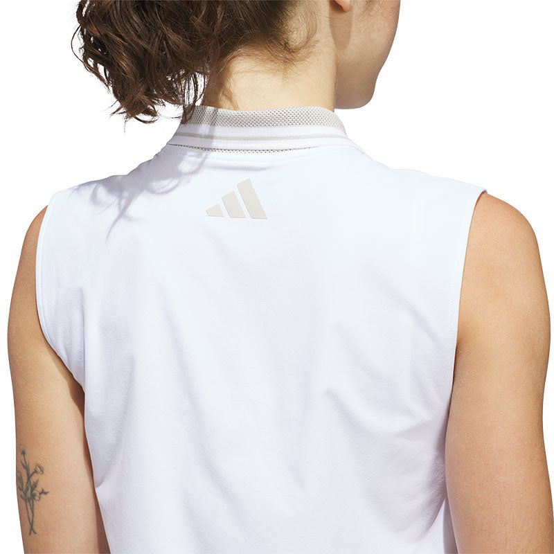 ADIDAS Beyond Twistknit Women's Sleeveless Polo (White)