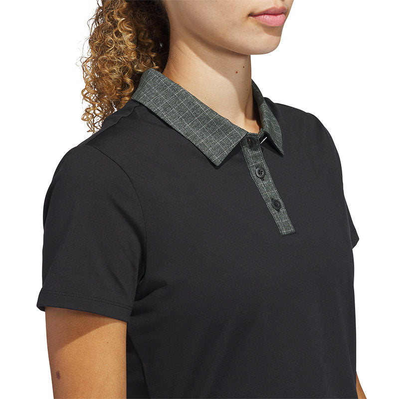 ADIDAS Ultimate365+ Butterspun Grid Women's Polo (Black)
