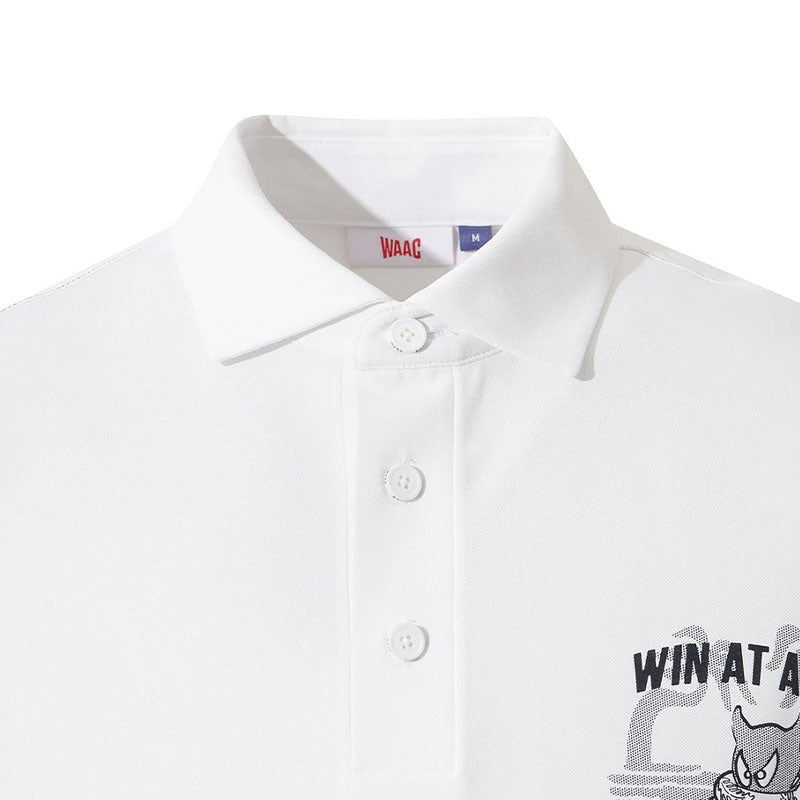 WAAC Athletic Palm Tree Men's Polo (White)