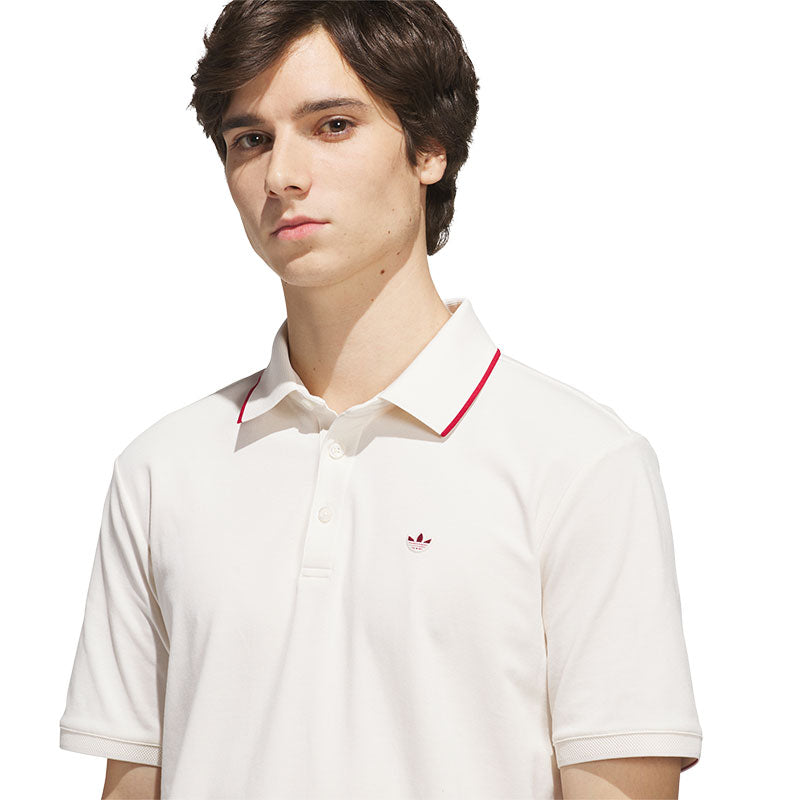 ADIDAS Originals Twistknit Trefoil Men's Polo (Chalk White/Team Victory Red)
