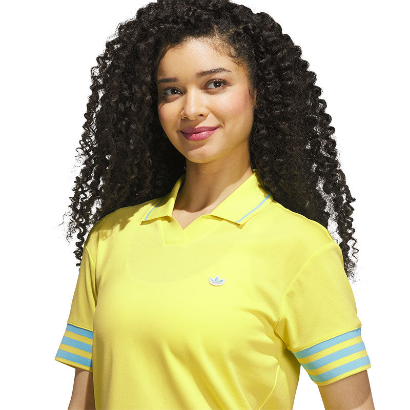 ADIDAS Originals 3-Stripe Women's Polo (Pure Lemon)