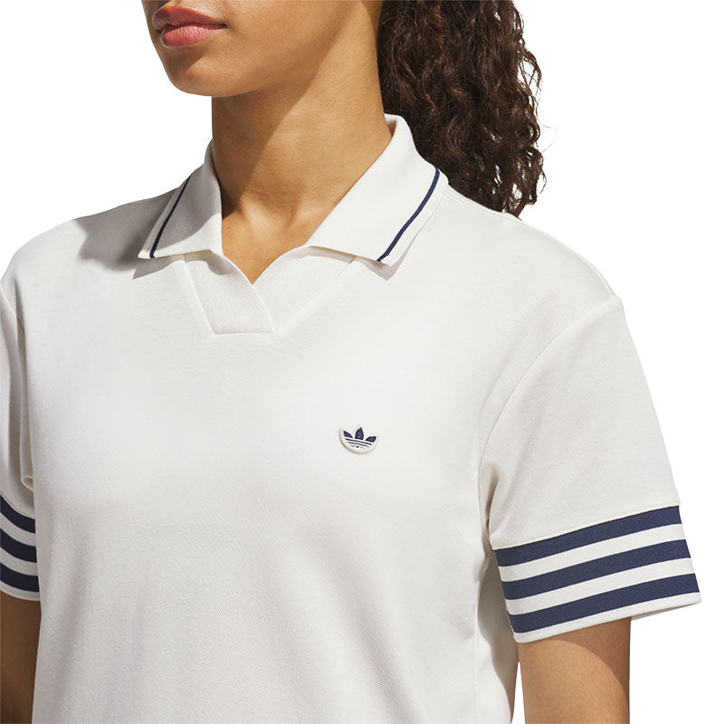 ADIDAS Originals 3-Stripe Women's Polo (Chalk White/Night Indigo)