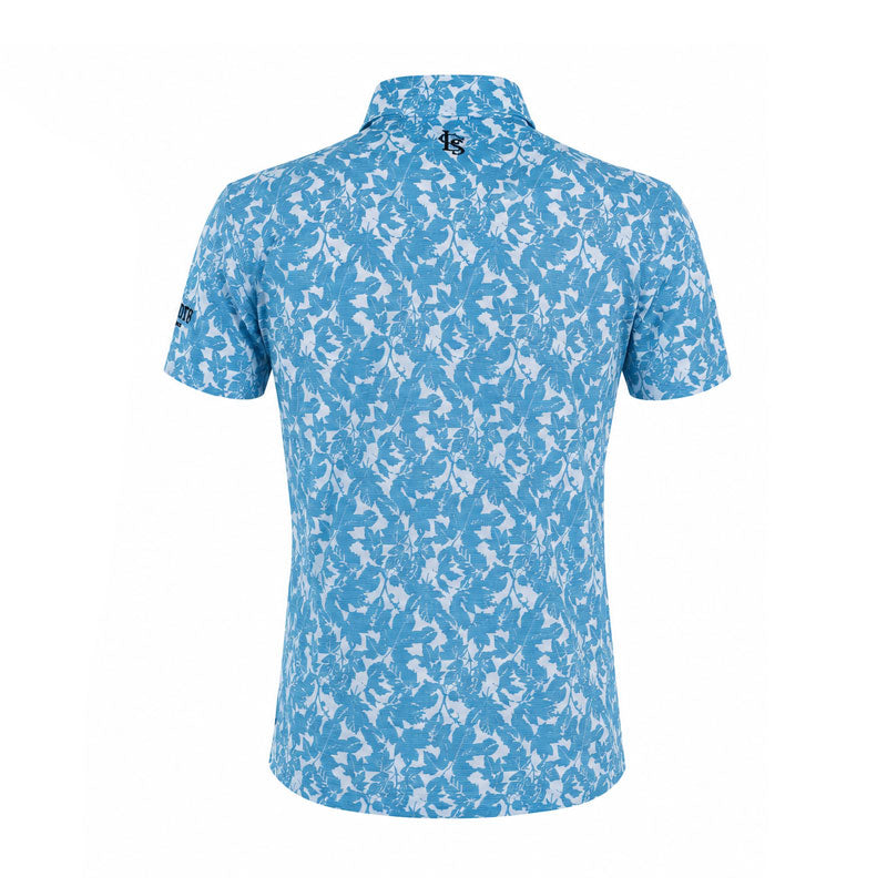 LE COQ SPORTIF GOLF Leaf Pattern Men's Polo (Black)