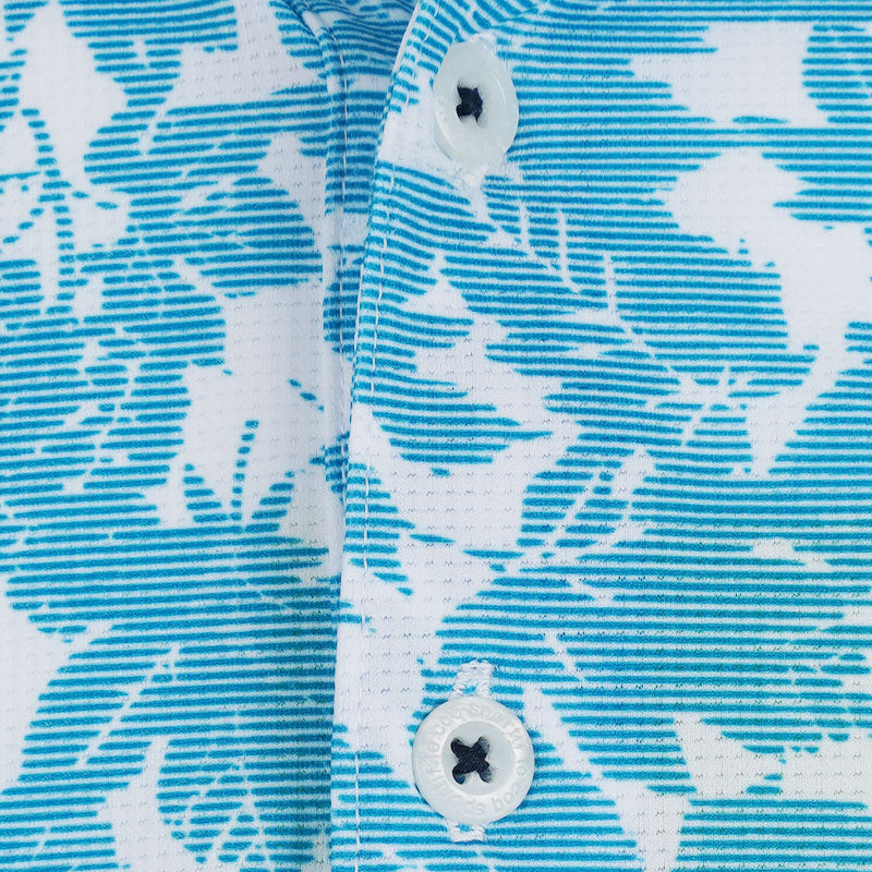 LE COQ SPORTIF GOLF Leaf Pattern Men's Polo (Black)