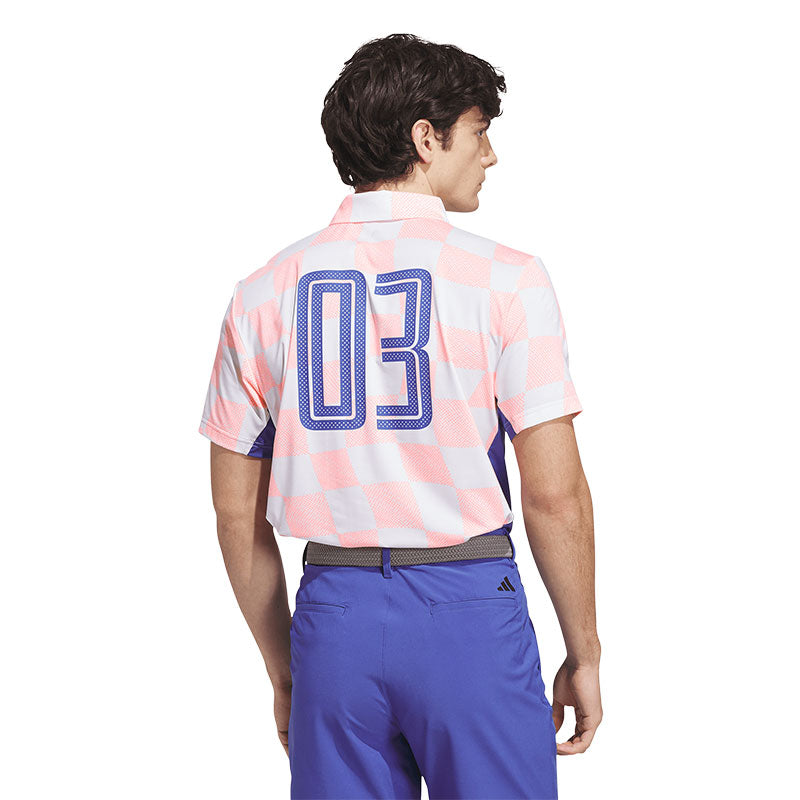 ADIDAS Climacool AOP Men's Polo (White/Frozen Turbo)