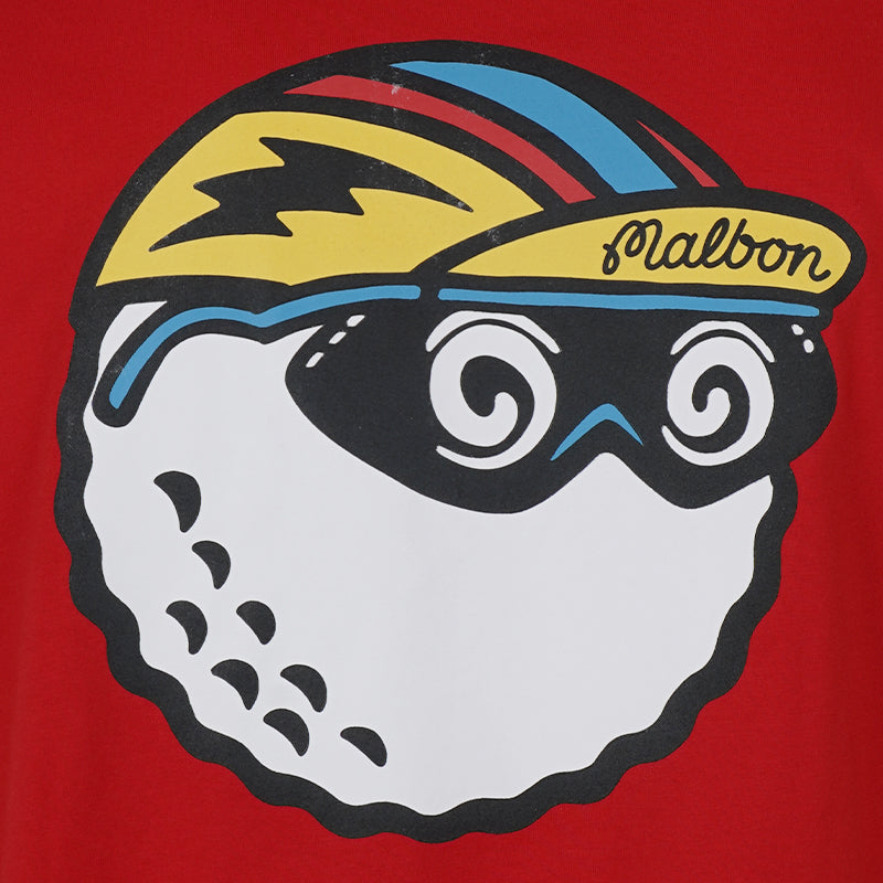 MALBON GOLF Golf & Cycle Club Pocket Men’s T-Shirt (Red)