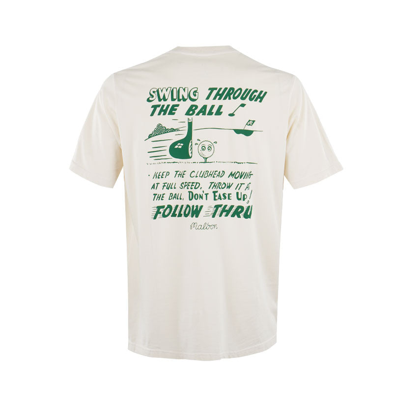 MALBON GOLF Follow Thru Pocket Men's T-Shirt (Ivory)