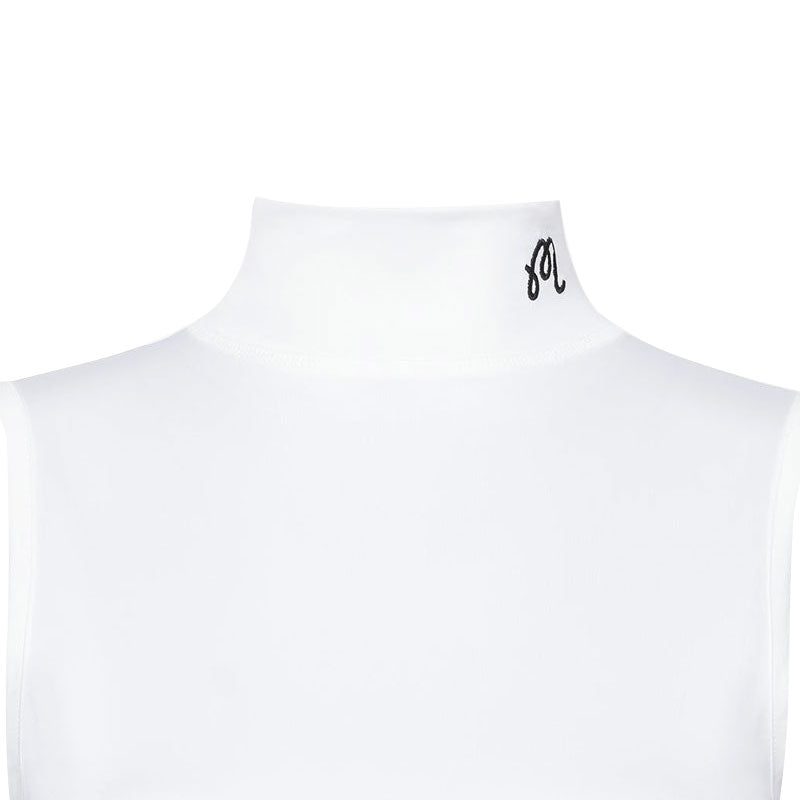 MALBON GOLF Matchpoint Women's Sleeveless Mock Shirt (White)