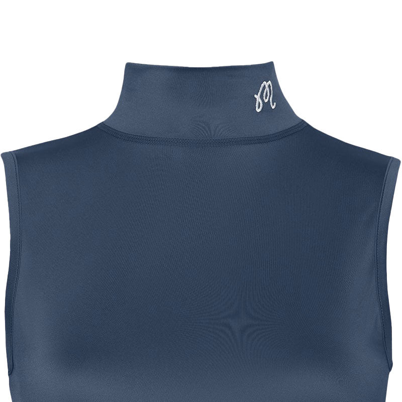 MALBON GOLF Matchpoint Women's Sleeveless Mock Shirt (Navy)