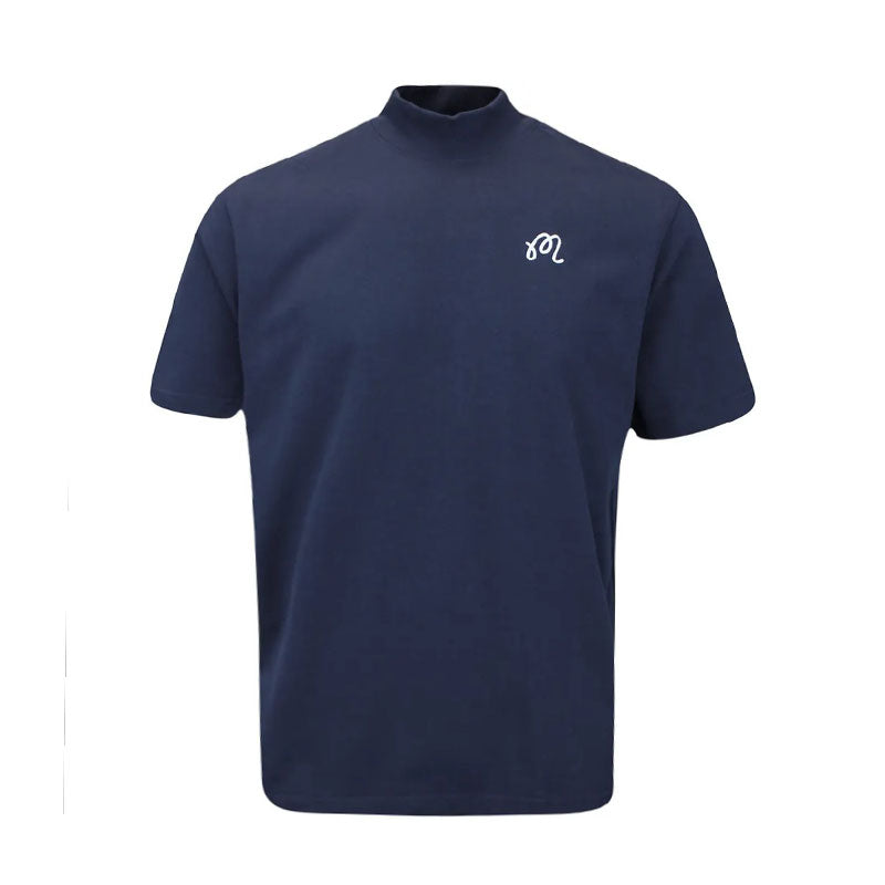MALBON GOLF Mare Men's Mock T-Shirt (Navy)