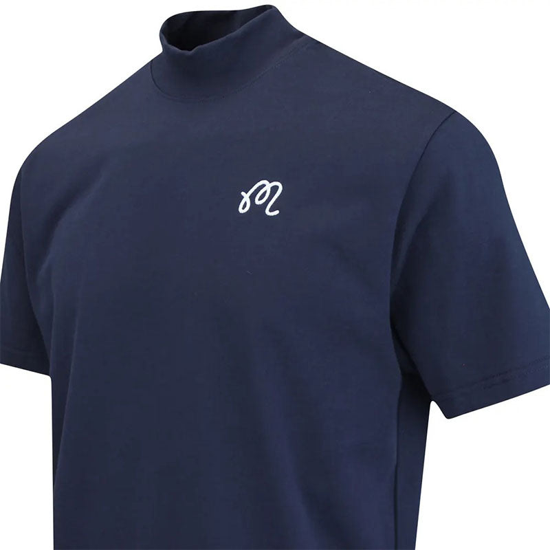 MALBON GOLF Mare Men's Mock T-Shirt (Navy)