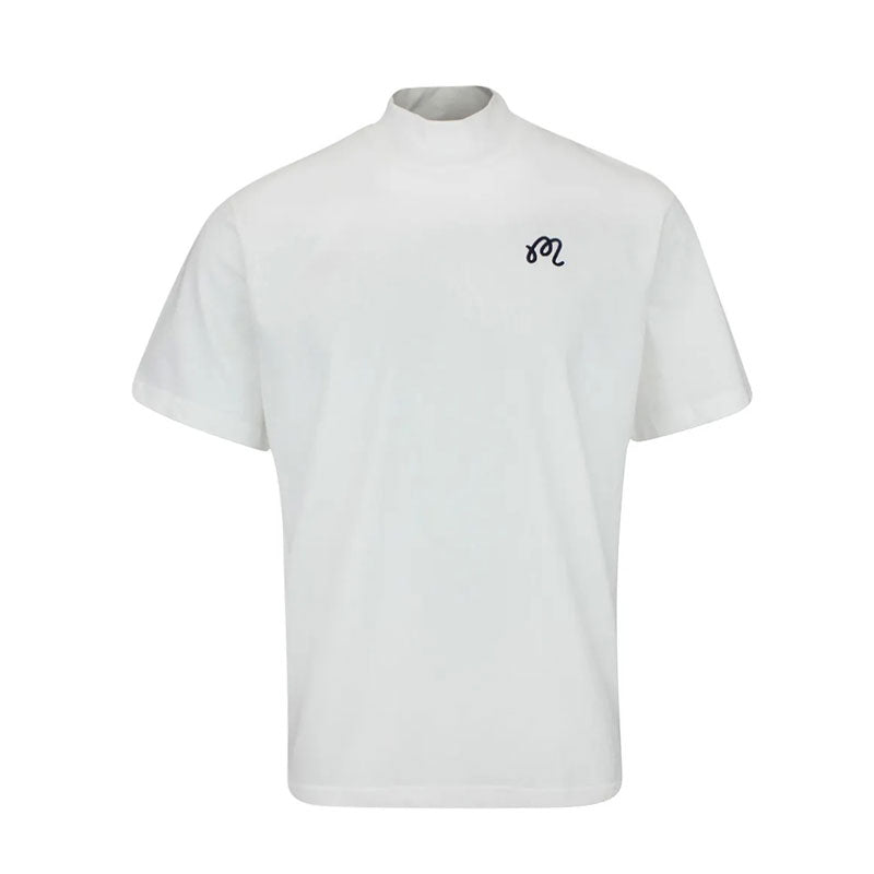 MALBON GOLF Mare Men's Mock T-Shirt (White)