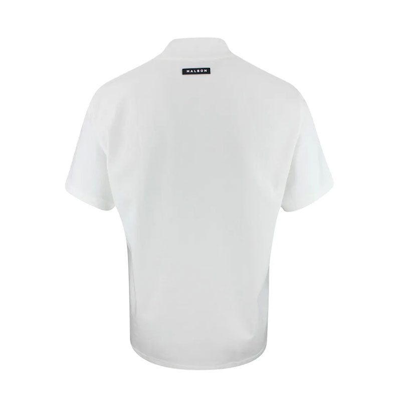 MALBON GOLF Mare Men's Mock T-Shirt (White)