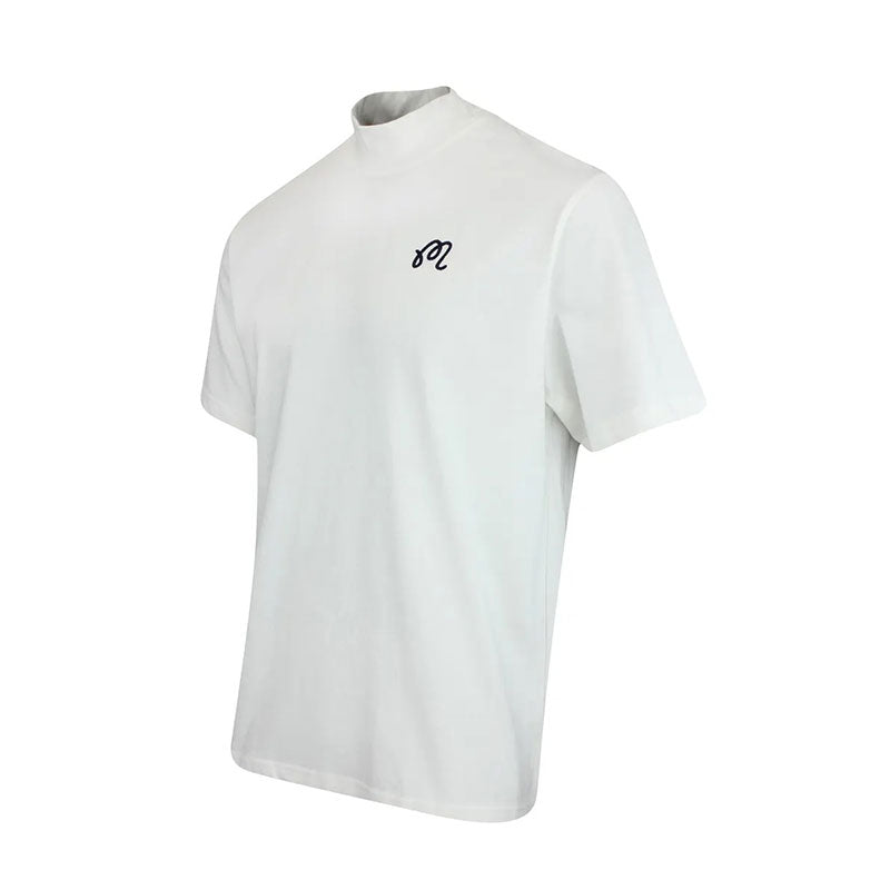 MALBON GOLF Mare Men's Mock T-Shirt (White)