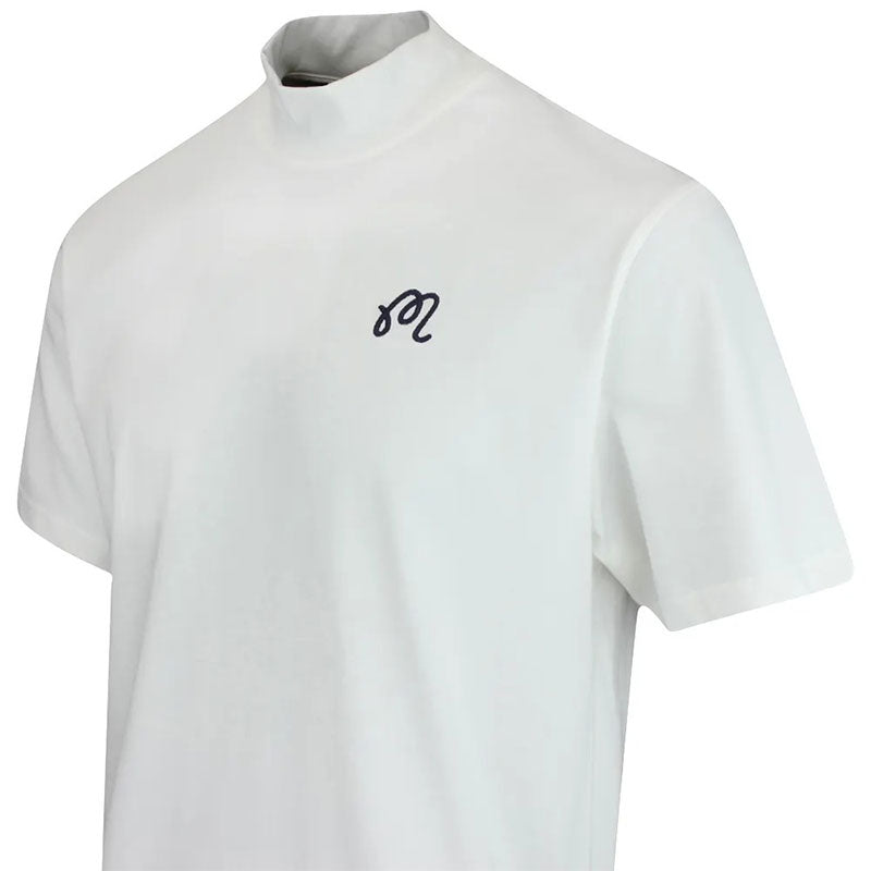 MALBON GOLF Mare Men's Mock T-Shirt (White)