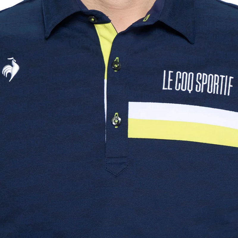 LE COQ SPORTIF GOLF Petite Men's Jacquard Polo (Navy)