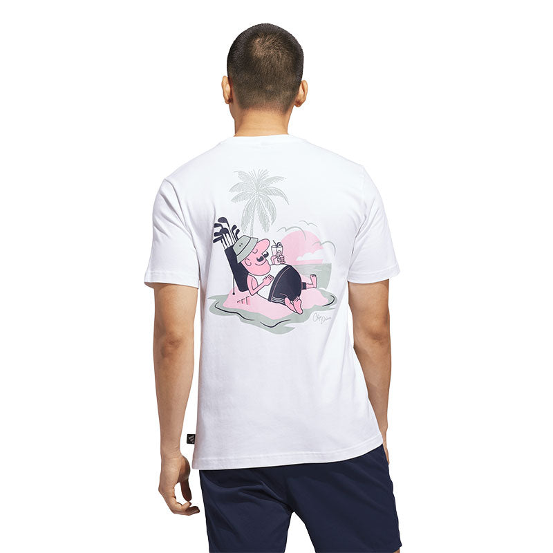 ADIDAS Golf Chip In Paradise Graphic Men's T-Shirt (White)