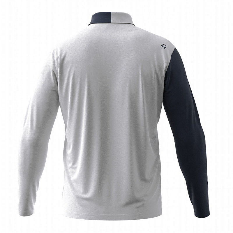 TAYLORMADE Color Block Men's Long Sleeve Polo (White)