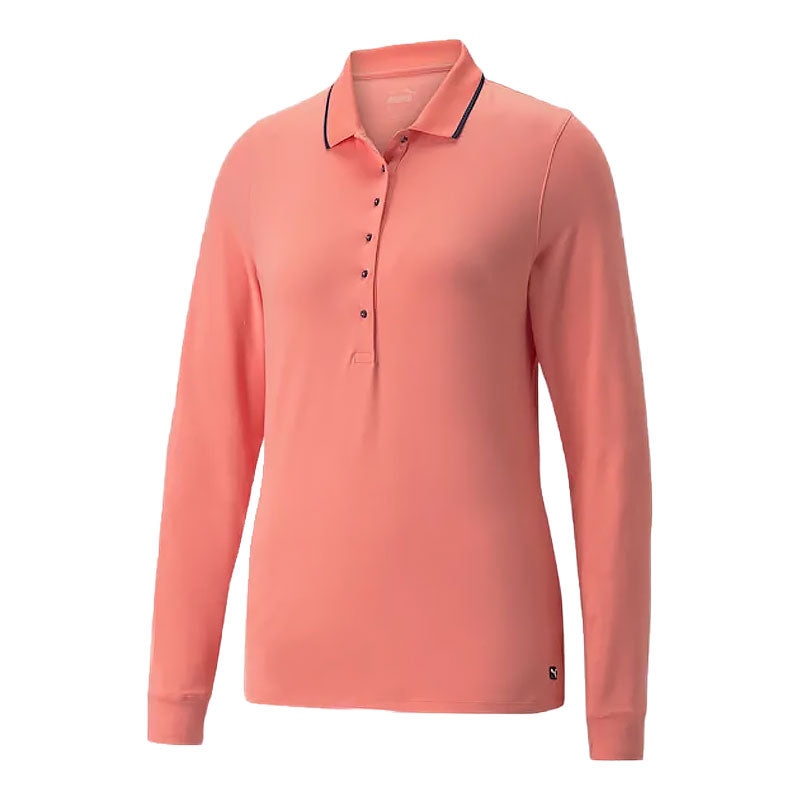 PUMA CLOUDSPUN Women's Long Sleeve Polo (Carnation Pink)