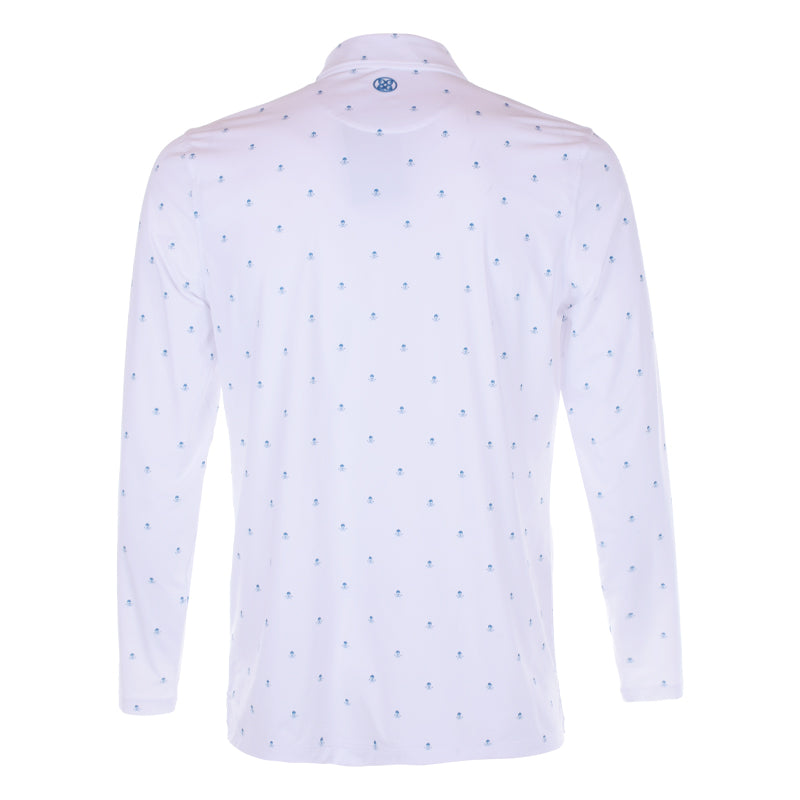 GFORE Ice Nylon Print Men's Long Sleeve Polo (Snow)