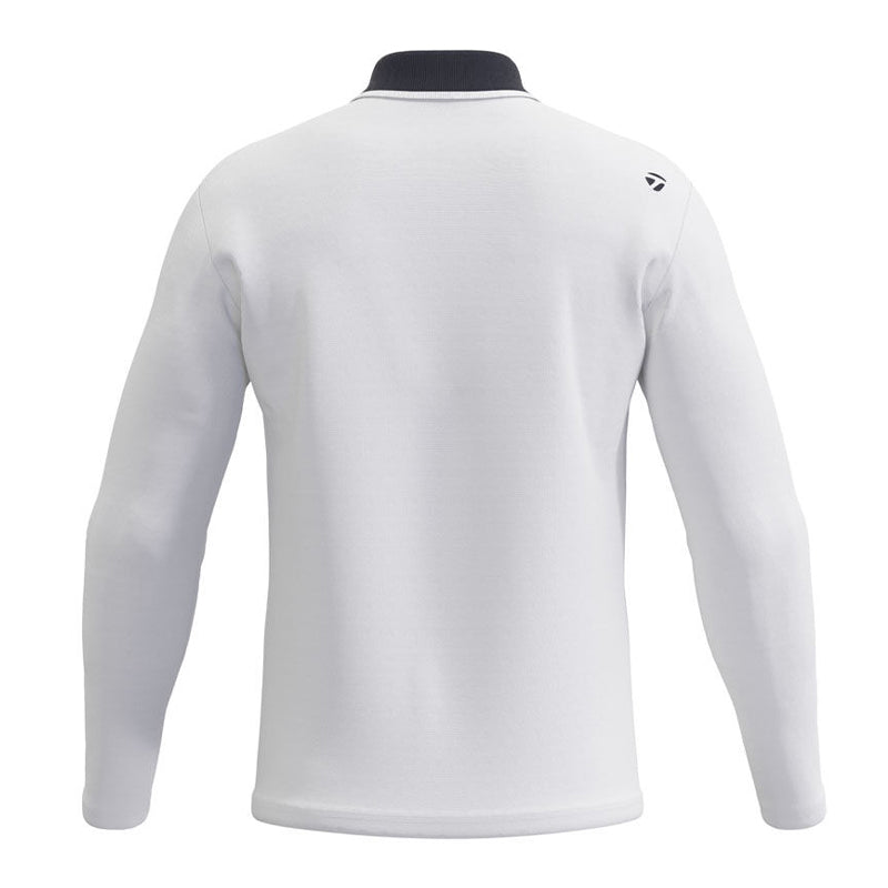 TAYLORMADE Basic Men's Long Sleeve Polo (White)