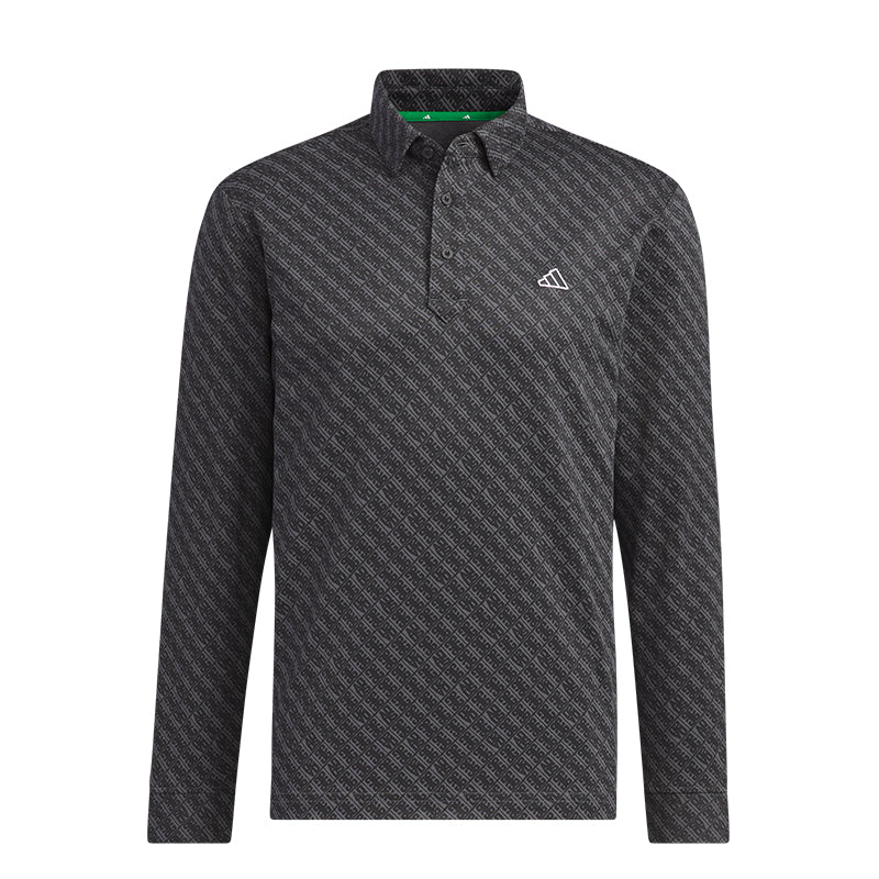 ADIDAS AEROREADY Play Green Men's Long Sleeve Polo (Black/Grey)