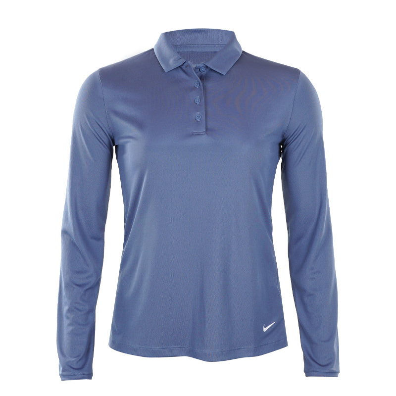 NIKE Dri-FIT Victory Women's Long Sleeve Polo (Diffused Blue)