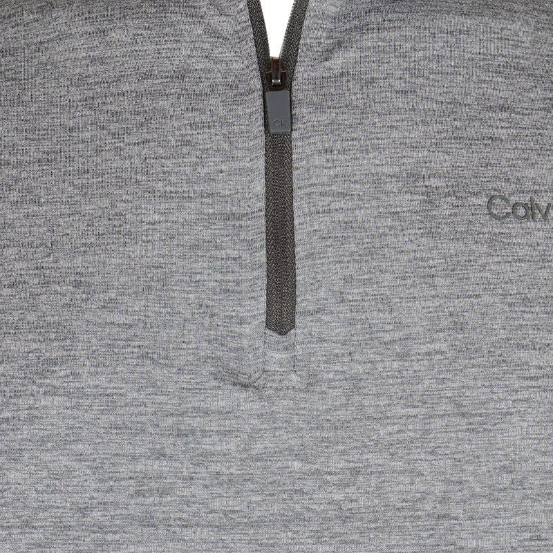 CALVIN KLEIN Newport Half-Zip Men's Long Sleeve Shirt (Silver Marl)