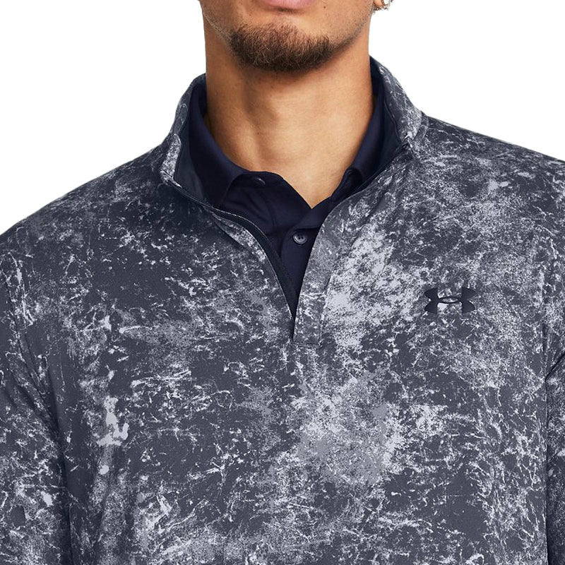UNDER ARMOUR Playoff Printed 1/4 Men's Long Sleeve Zip Shirt (Downpour Grey)