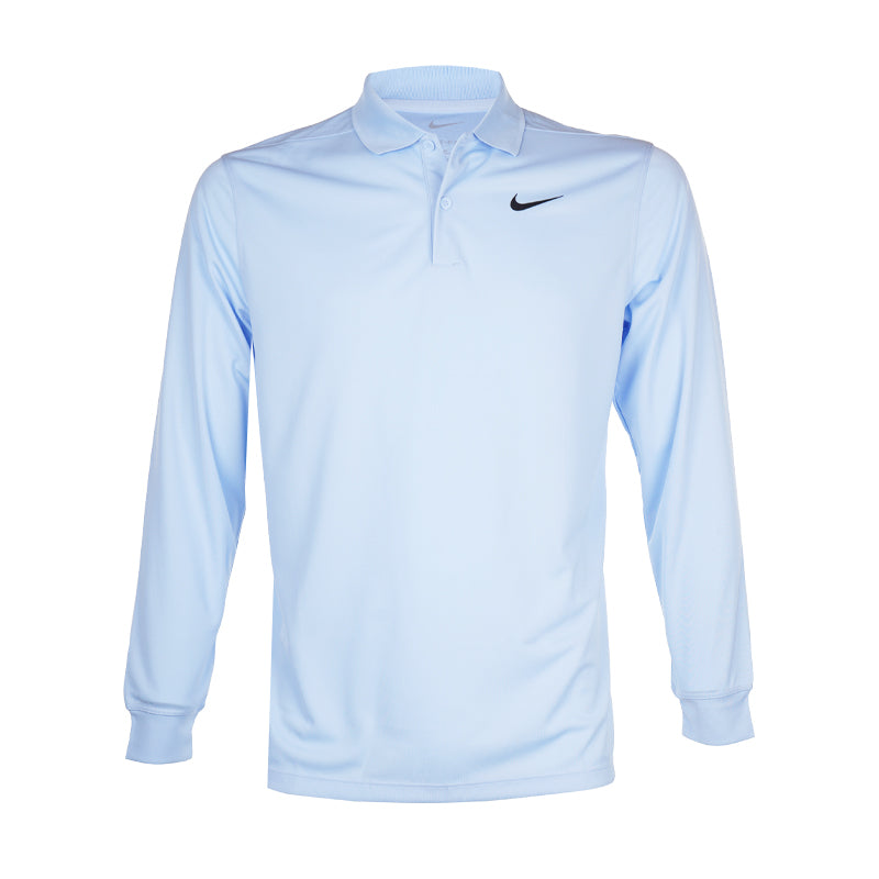 NIKE Victory Solid Men's Long Sleeve Polo (Royal Tint)