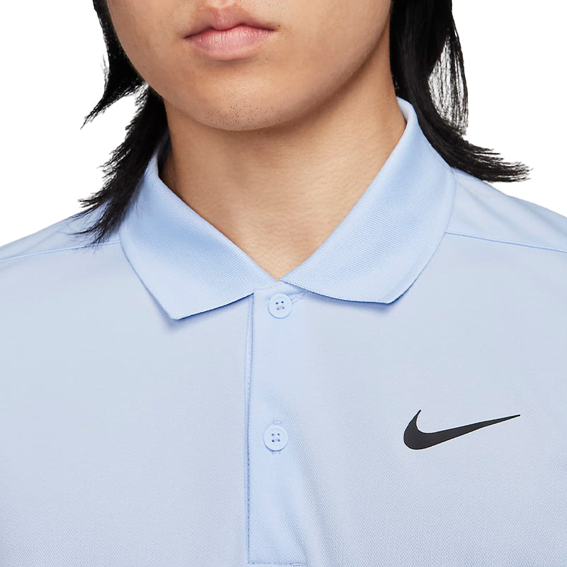 NIKE Victory Solid Men's Long Sleeve Polo (Royal Tint)