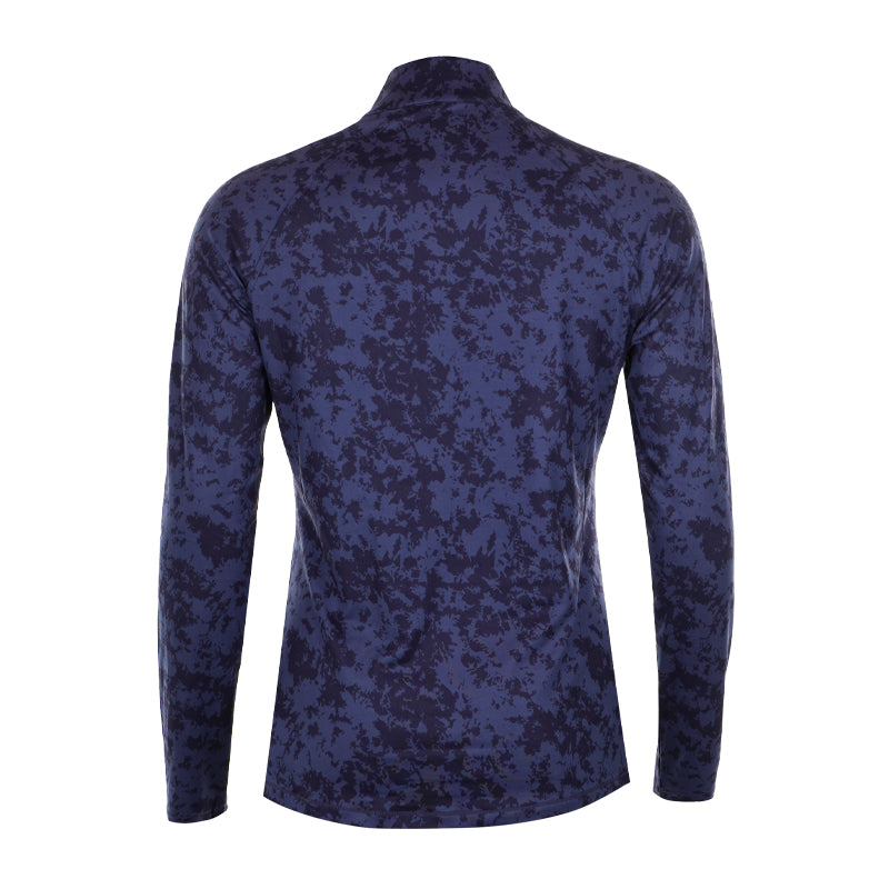 CALVIN KLEIN Canvas Printed 1/2 Zip Women's Long Sleeve Polo (Navy)