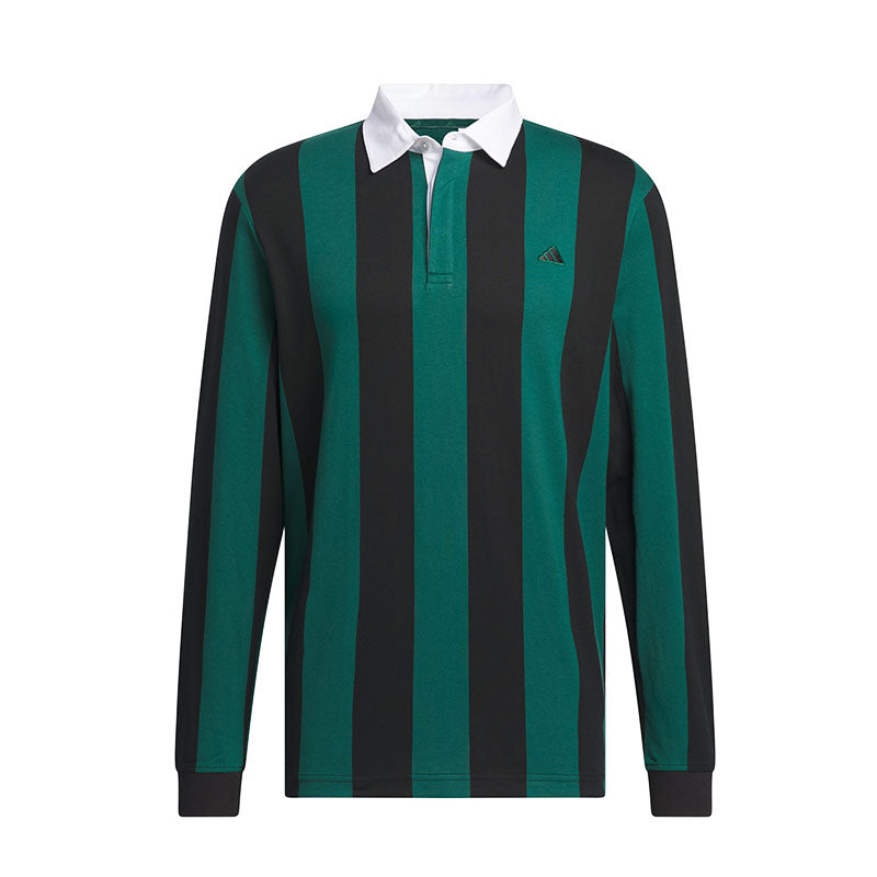 ADIDAS Go-To Men's Long Sleeve Rugby Polo (Collegiate Green)