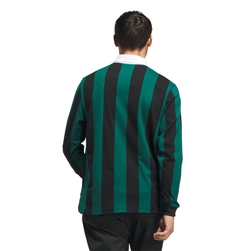 ADIDAS Go-To Men's Long Sleeve Rugby Polo (Collegiate Green)