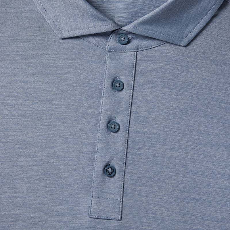 GFORE Ice-Nylon Men's Long Sleeve Polo (Heather Slate)